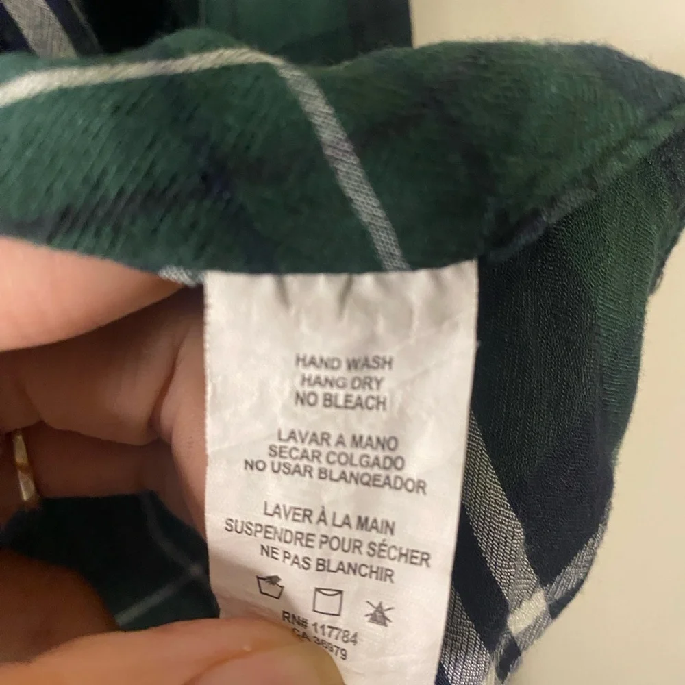 South Moon Under Green Blue Plaid Long Sleeve Button Down Western Shirt Small